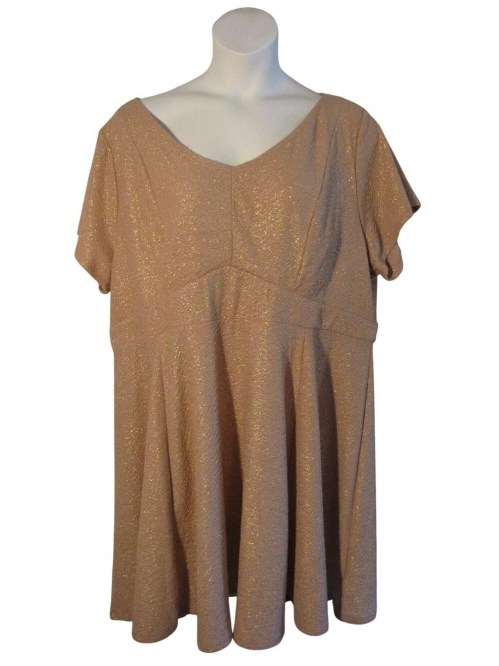 Torrid 4 4X Rose Gold Pink Sparkle Dress Stretch